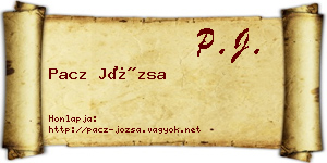 Pacz Józsa névjegykártya